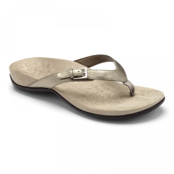 Vionic Sandals Ireland - Kelby Toe Post Sandal Silver - Womens Shoes Online | YEDIN-7352